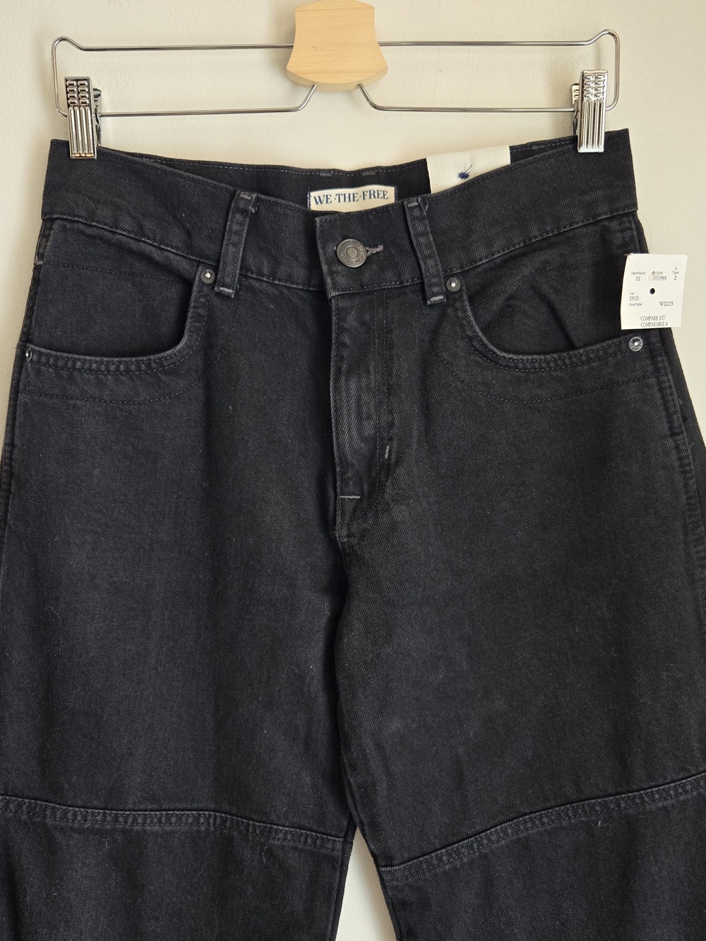 NWT We The Free Benji Black Wide-Leg Mid Rise Relaxed Jeans 27 - Picture 6 of 16